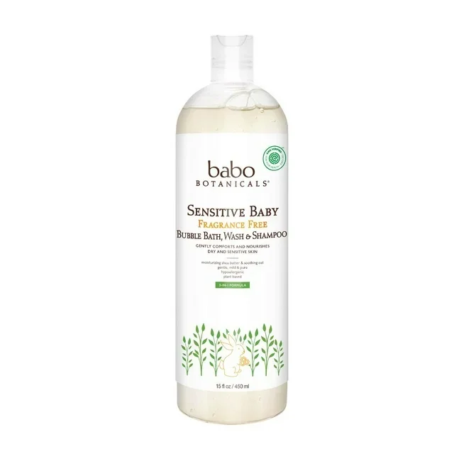 健康・医学 BABBO Babo Botanicals - Sensitive Baby Fragrance Free Bubble Bath, Wash