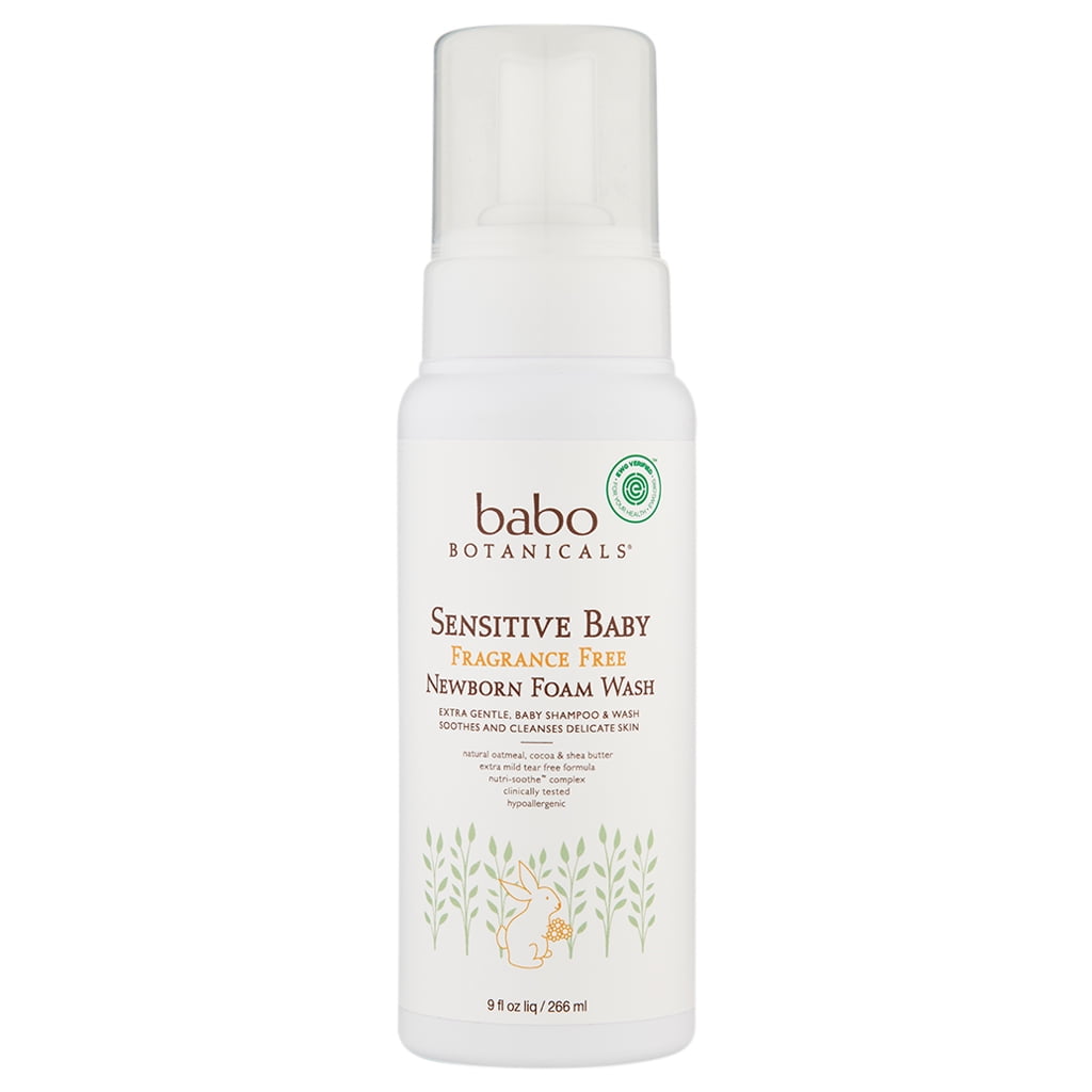 Babo Botanicals Sensitive Baby Fragance Free Newborn Foam Wash 9 oz Liquid