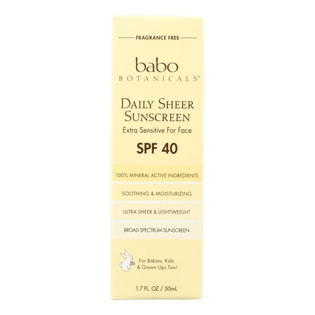 Babo Botanicals - Sunscreen - Daily Sheer - SPF 40 - 1.7 oz