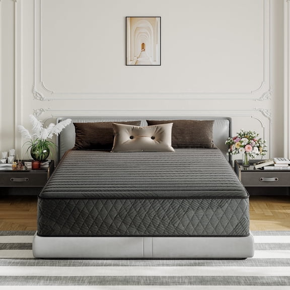 Babo Care 10 inch King Size Mattress, Medium-Firm, Cooling Wave Foam, Hybrid Mattress in a Box, Pressure Relief, Pocketed Springs, Motion Isolation, CertiPUR-US Certified