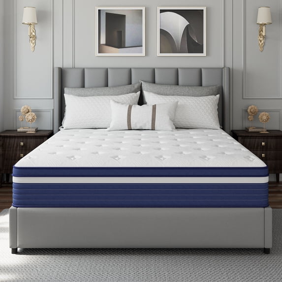 Babo Care 10 inch Twin-XL Size Mattress, Cooling Convoluted Foam Hybrid Mattress in a Box, Individually Pocketed Springs, Motion Isolation, CertiPUR-US Certified, Medium