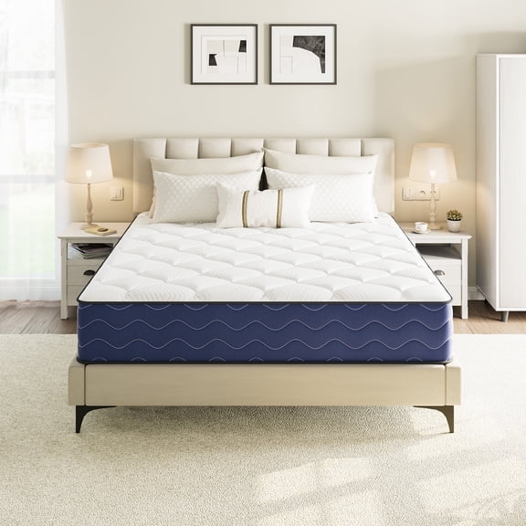 Babo Care Hybrid Queen Mattress, 10 inch Pocketed Coils & Memory Foam, Firm Support, Motion Isolation, Cool & Breathable, CertiPUR-US Certified