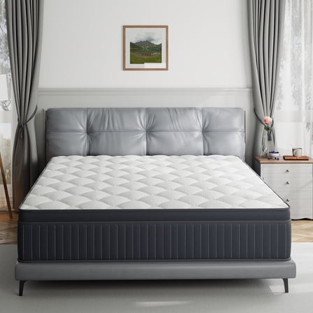 Babo Care  12" Cooling Queen Medium Euro Hybrid Mattress with Manual