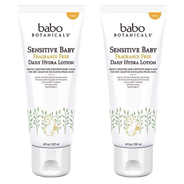 Babo Naturals Sensitive Baby Fragrance Free Daily Hydra Lotion (Pack of