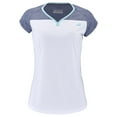 thumbnail image 1 of Babolat Women's Play Cap Sleeve Top - White/Blue Heather (X-Small), 1 of 3