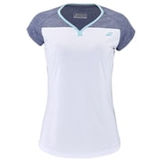 Babolat Womens Play Cap Sleeve Top - White/Estate Blue Small