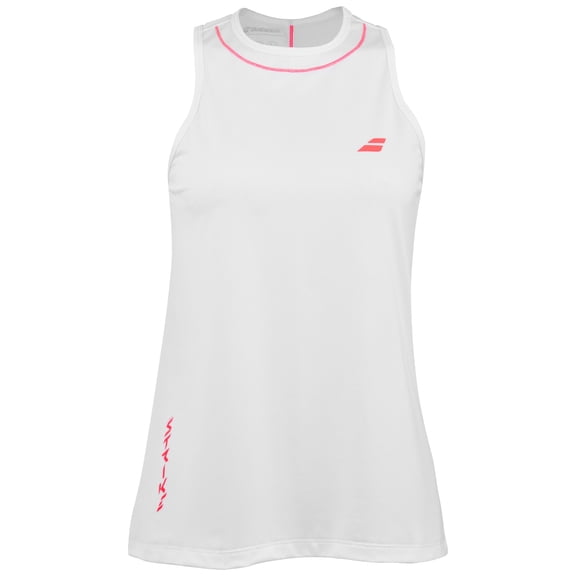 Babolat Women's Strike Tank Top - White/Strike Red (X-Large)