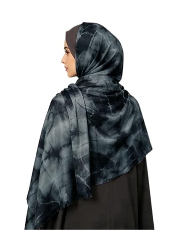 Women’s Watercolour Tie Dye Hijab Scarf Soft Cotton Fashion Printed Headscarf Shawl