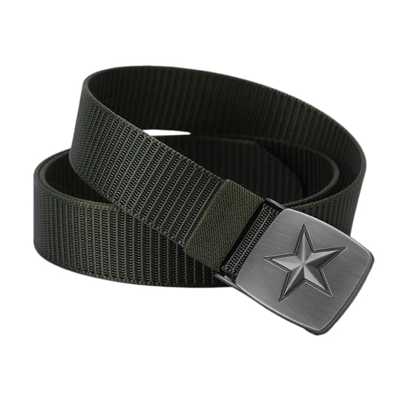 Babomareon Nylon Mens Belt Adjustable Casual Outdoor Woven Belt with Metal Star Buckle