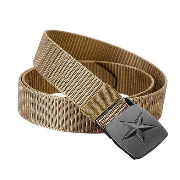 Babomareon Nylon Mens Belt Adjustable Casual Outdoor Woven Belt with Metal Star Buckle