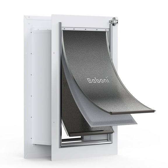 Baboni Pet Door for Wall, Steel Frame and Telescoping Tunnel for Dog -Large