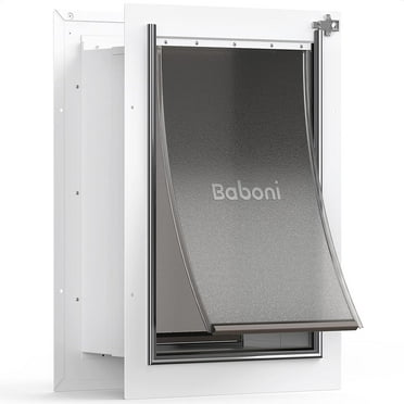 Baboni Pet Door for Wall, Steel Frame and Telescoping Tunnel for Dog -Large