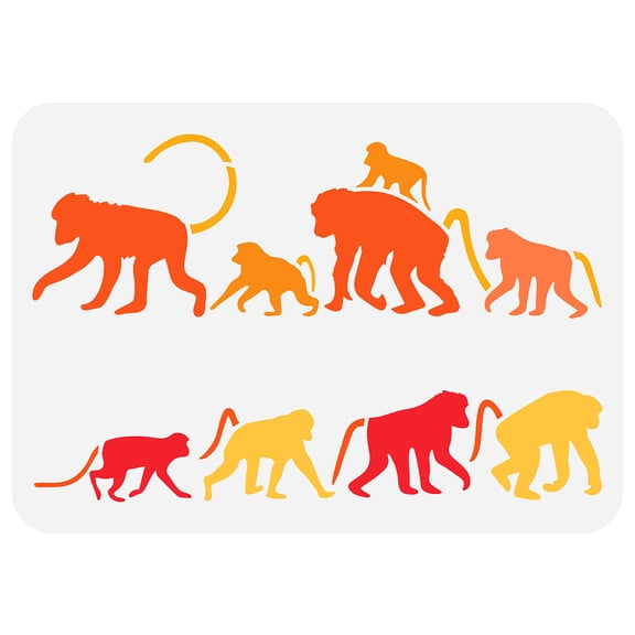 Baboon Stencil for Painting 11.7x8.3 inch Reusable Baboon Border Painting Template DIY Art Monkeys Pattern Animal Stencil