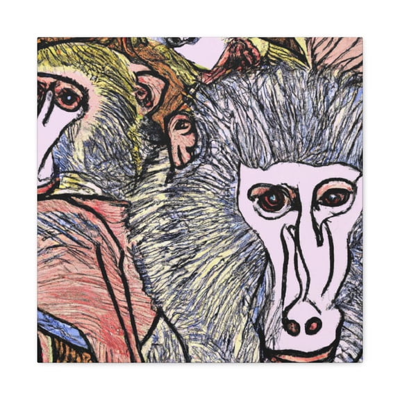 Baboon in Post-Impressionism - Canvas