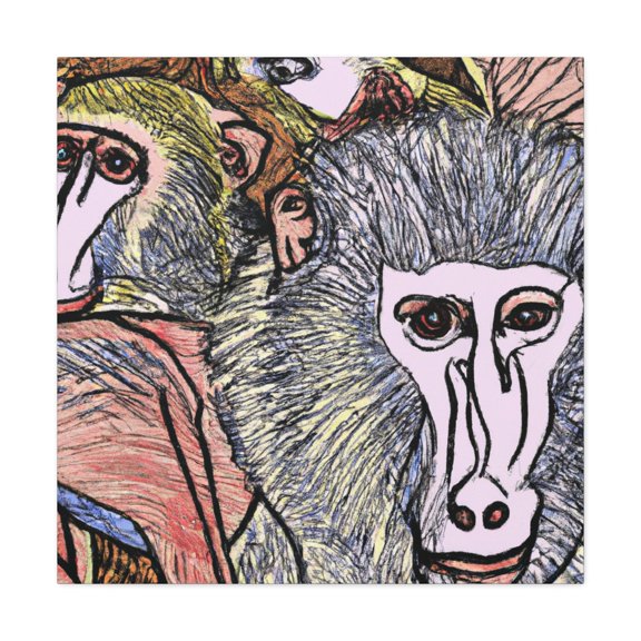 Baboon in Post-Impressionism - Canvas