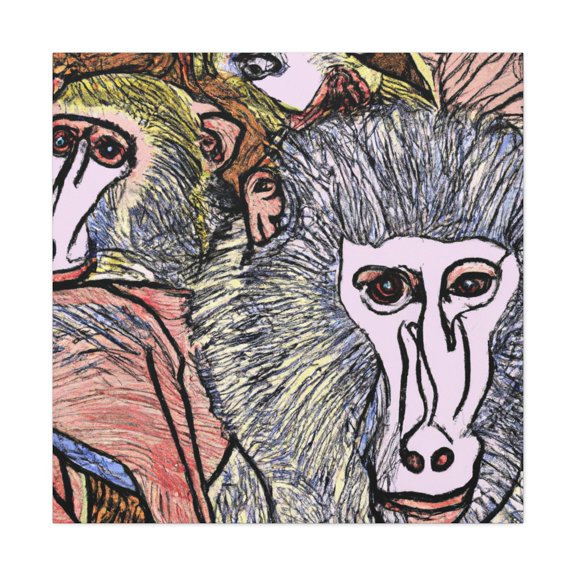 Baboon in Post-Impressionism - Canvas