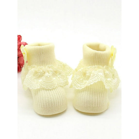 Babula Infant Baby Girl Ruffle Lace Anti Slip Frilly Princess Socks 0-1Y