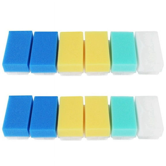 Baby (12 Pieces) Soft Foam Washer with Cradle Cap Brush Body,Hair and Scalp Clean Gentle Sensory