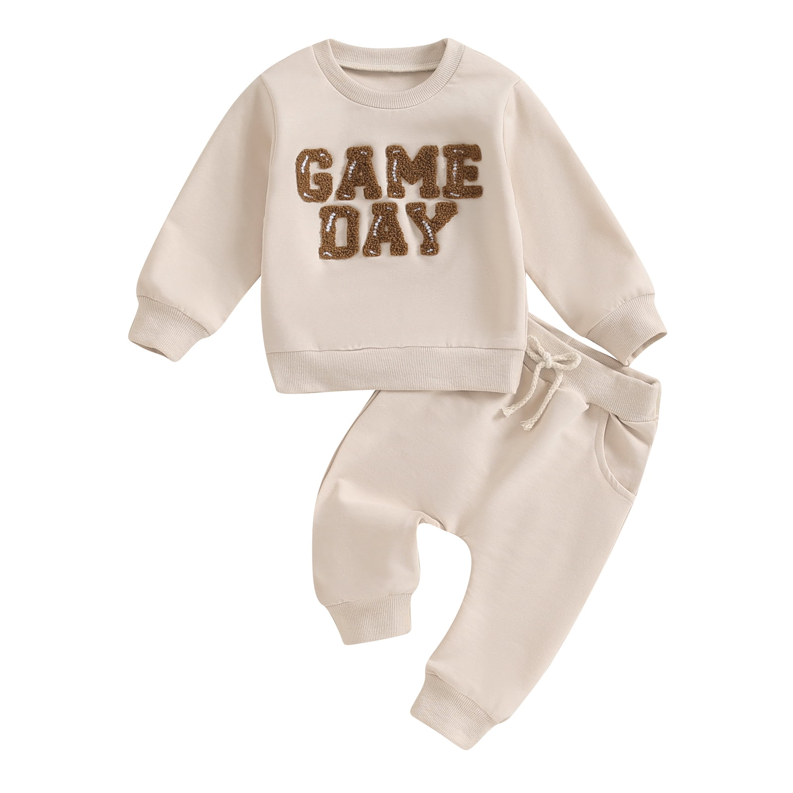 Baby Girl Letter Graphic Solid Color Fleece Trousers