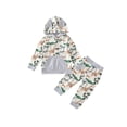 thumbnail image 1 of Baby 2Pcs Spring Outfits Animal Tree Print Hoodie and Pants Set, 1 of 9