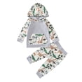 thumbnail image 1 of Baby 2Pcs Spring Outfits Animal Tree Print Hoodie and Pants Set, 1 of 9