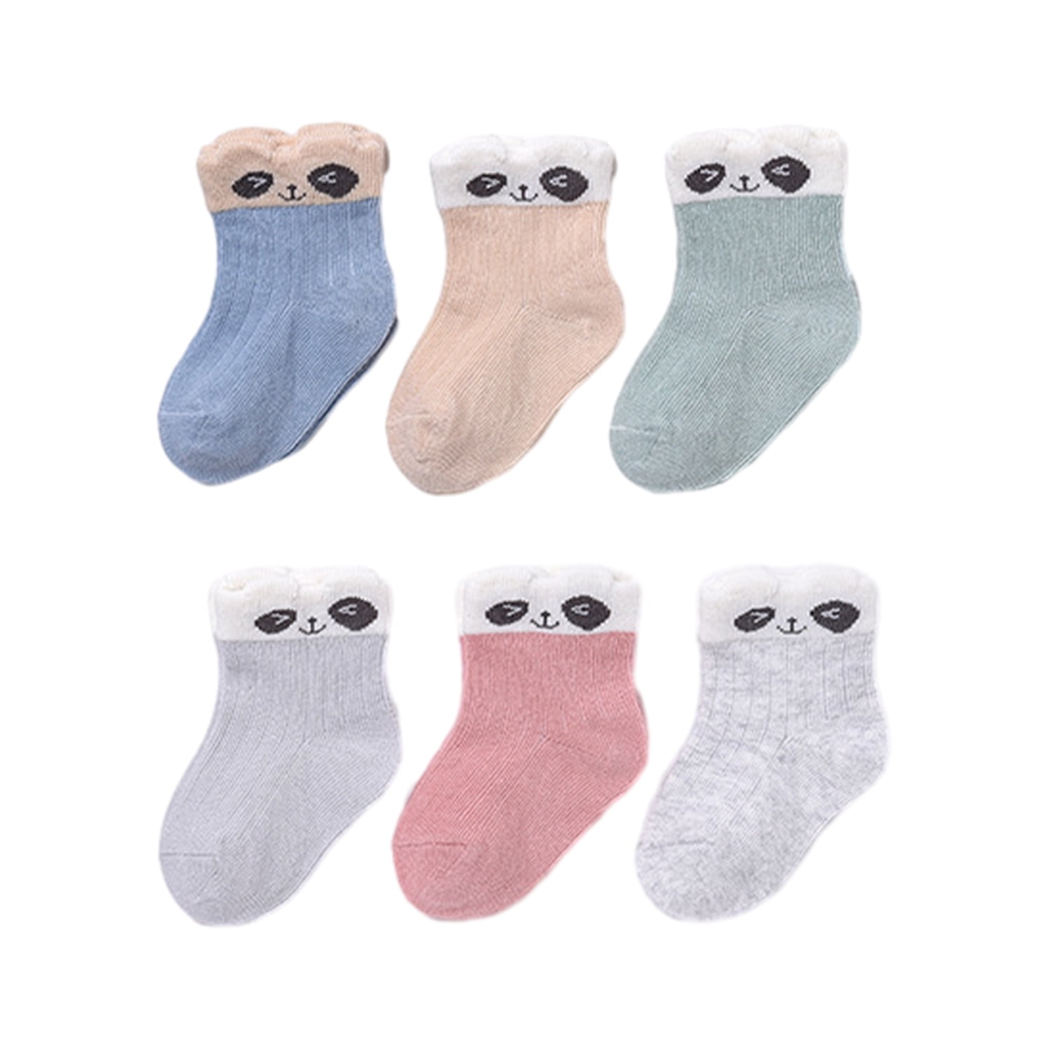 Baby 6Pack Grow & Fit Flex Zones Cotton Stretch Socks Unisex, Girls