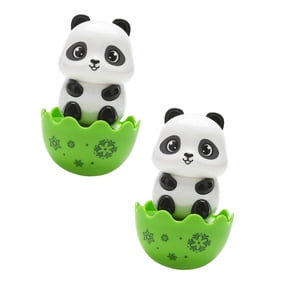 Baby : Adorable Panda Wobble Sensory Toy Unfallable Fun For Toddlers Encourages & Coordination, 9x6 cm, Green 2Packs
