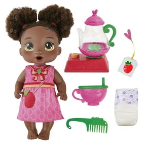 Baby Alive Bubbly Tea Party Berry Boo, Black Hair Baby Doll for Girls & Boys 3 and up