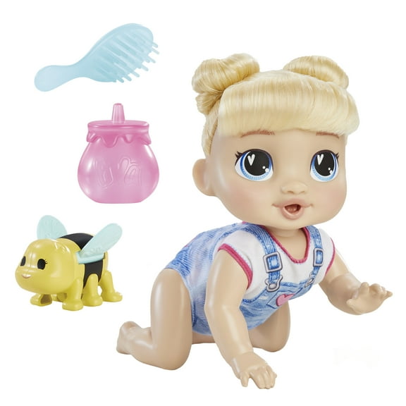 Baby Alive Crawl 'n Play Harper Hugs Doll, Blonde Hair, Electronic Kids Toys for Girls & Boys 3+