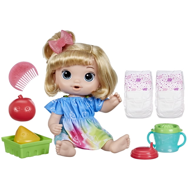 Baby Alive Fruity Sips Doll, Apple, Pretend Juicer Baby Doll Set, Kids 3 and Up, Blonde Hair
