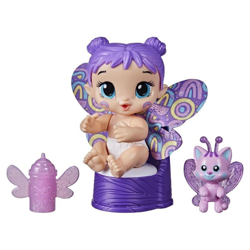 Baby Alive GloPixies Minis Doll, Plum Rainbow, Glow-In-the-Dark 3.75-inch Pixie, Surprise Friend
