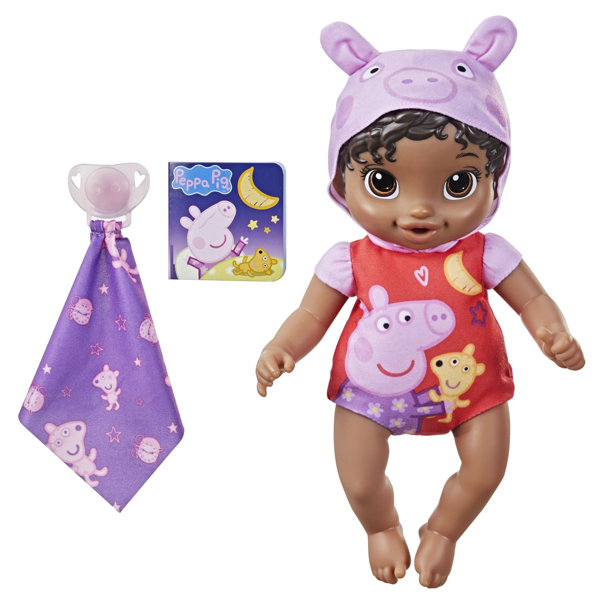 Baby Alive Goodnight Doll, Peppa Pig Toy, Soft, Kids 2 and Up, Black Hair, Only At Walmart - image 1 of 10
