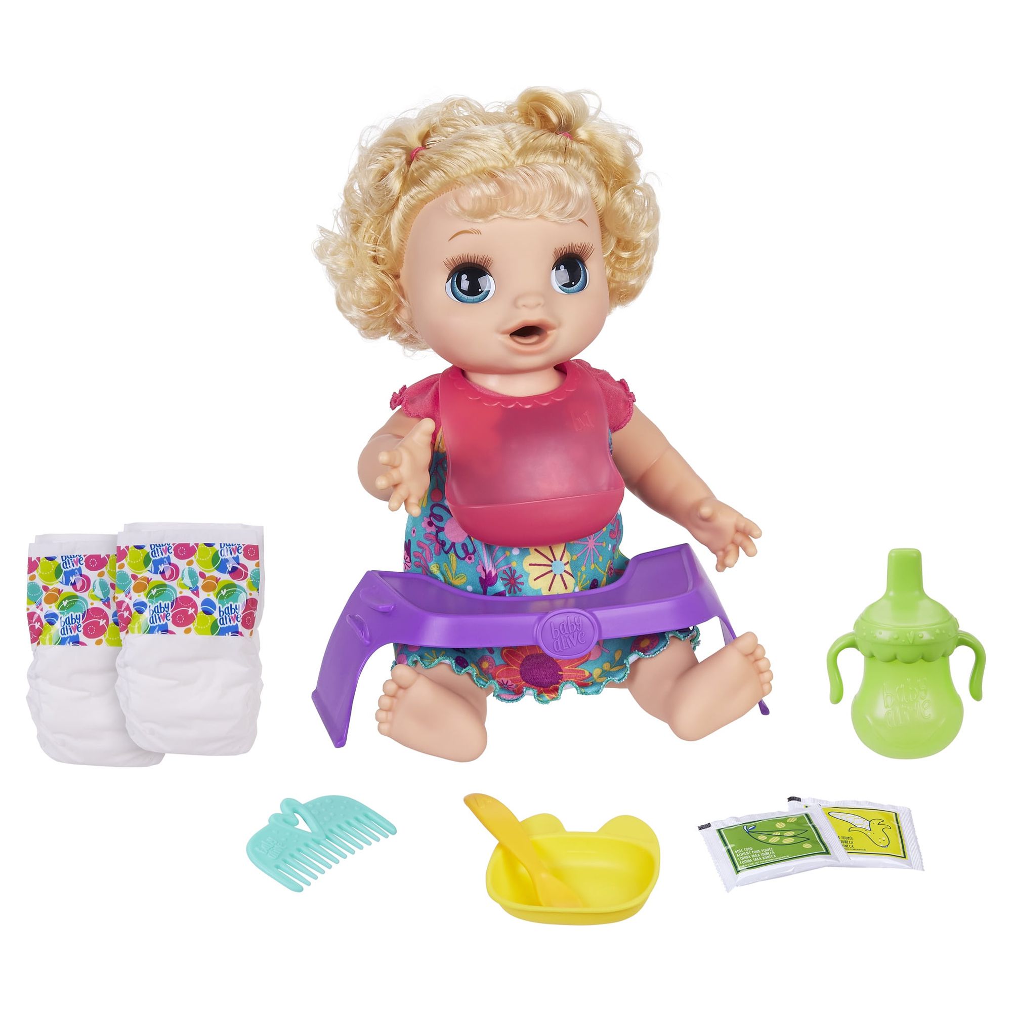 Baby Alive: Happy Hungry Baby 16-Inch Doll Blonde Hair, Blue Eyes Kids Toy for Boys and Girls - image 1 of 16