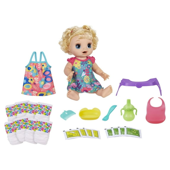 Baby Alive Happy Hungry Baby Blonde Doll, Bonus Pack