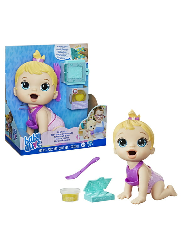 Baby Alive: Lil Snacks Doll Playset with Removable Bib, Toys for Kids, Age 3+