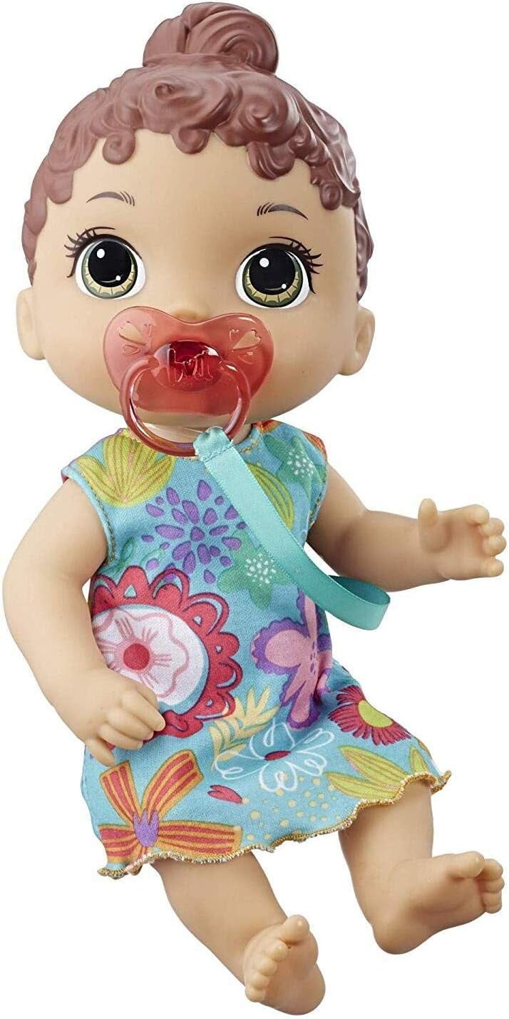 Baby Alive Baby Lil Sounds: Interactive Brown Hair Baby Doll for Girls ...