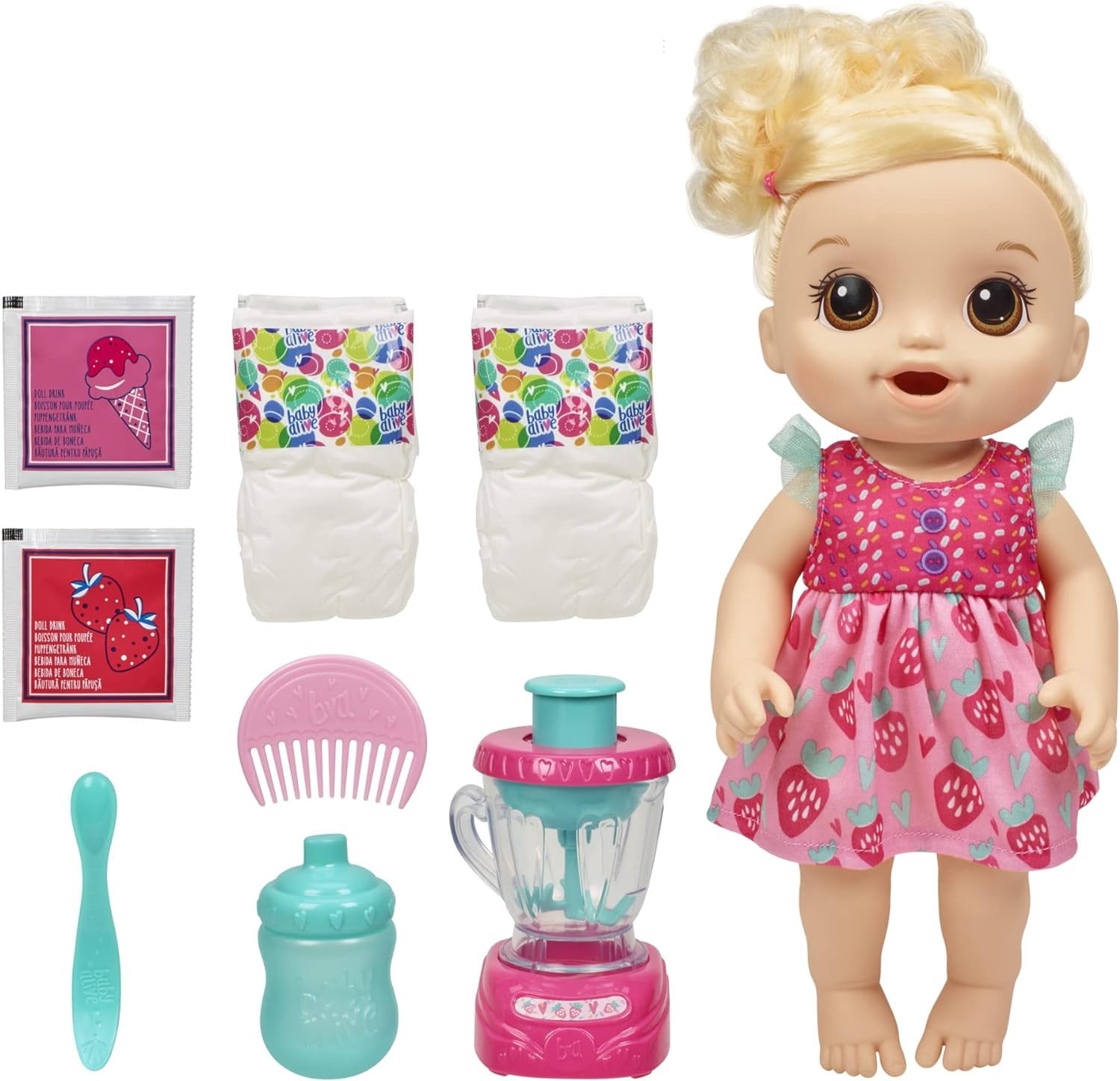 Baby Alive Magical Mixer Baby Doll (Strawberry Shake)