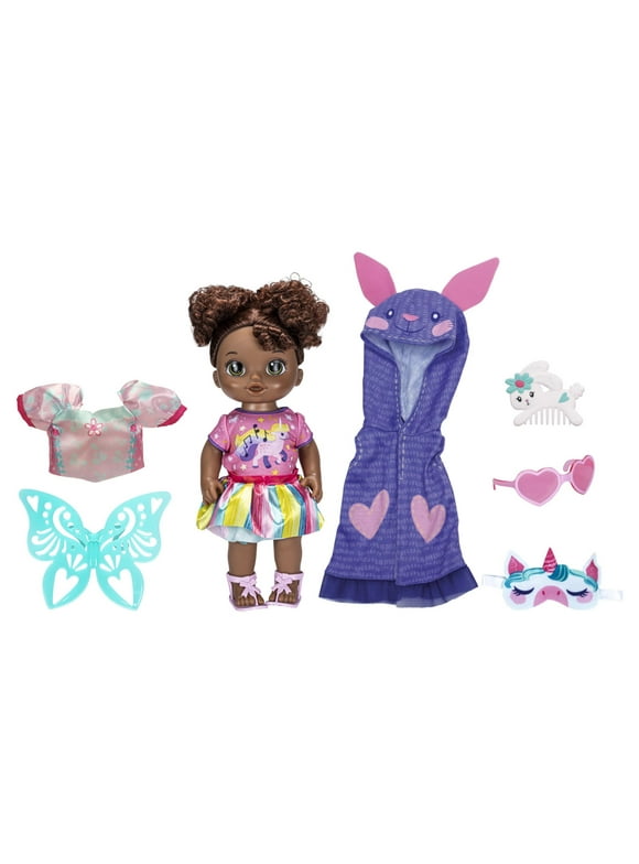 Baby Alive Magical Styles Doll, Black Hair, Kids Toy for Boys & Girls Ages 3+, 9 Dress Accessories, Only At Walmart