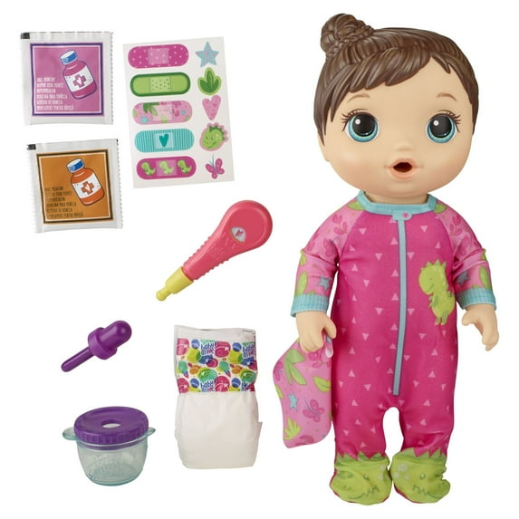 Baby Alive Mix My Medicine Baby Doll, Dinosaur Pajamas, Drinks and Wets, Doctor Accessories, Toy for Kids Ages 3 and Up