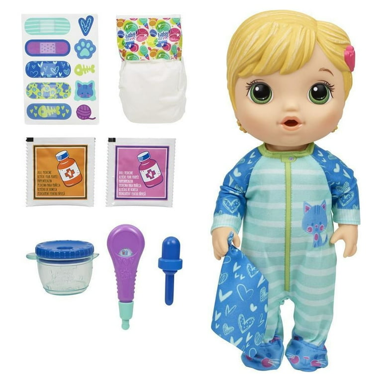 Baby Alive Medicine Mix Doll, Kitty-Cat PJs, Doctor Accessories