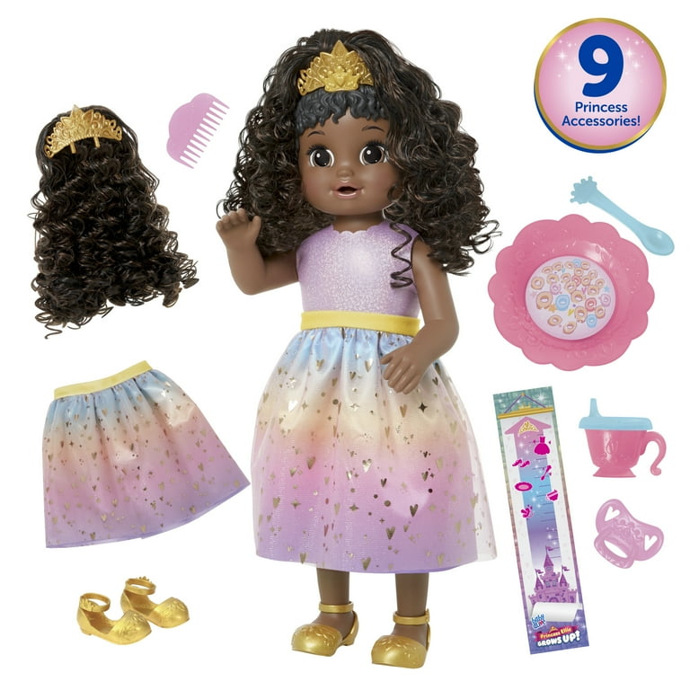 Baby Alive: Princess Ellie Grows Up! 15-Inch Doll Black Hair, Brown Eyes  Kids Toy for Boys and Girls 