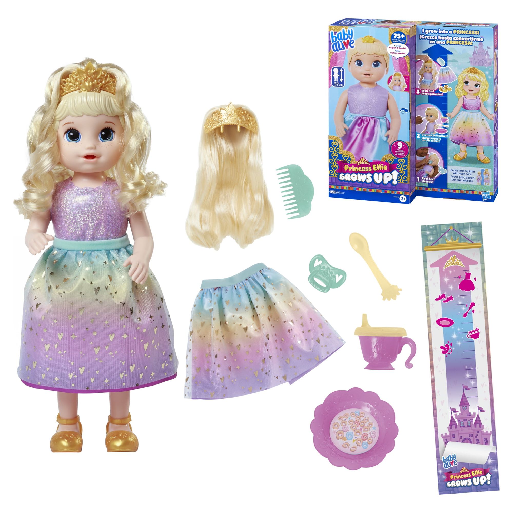 Baby Alive: Princess Ellie Grows Up! 15-Inch Doll Blonde Hair, Blue Eyes Kids Toy for Boys and Girls - image 1 of 12