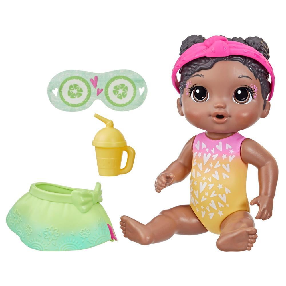 Baby Alive Rainbow Spa Baby Doll, 9-Inch Spa-Themed Toy for Kids Ages 3 and Up, Black Hair