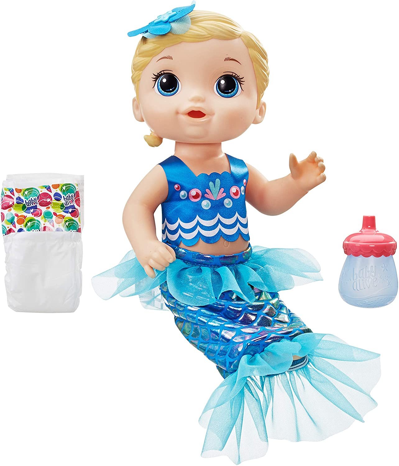 Baby Alive: Shimmer 'n Splash Mermaid 14-Inch Doll Brown Hair, Green Eyes Kids Toy for Boys and Girls - image 1 of 8