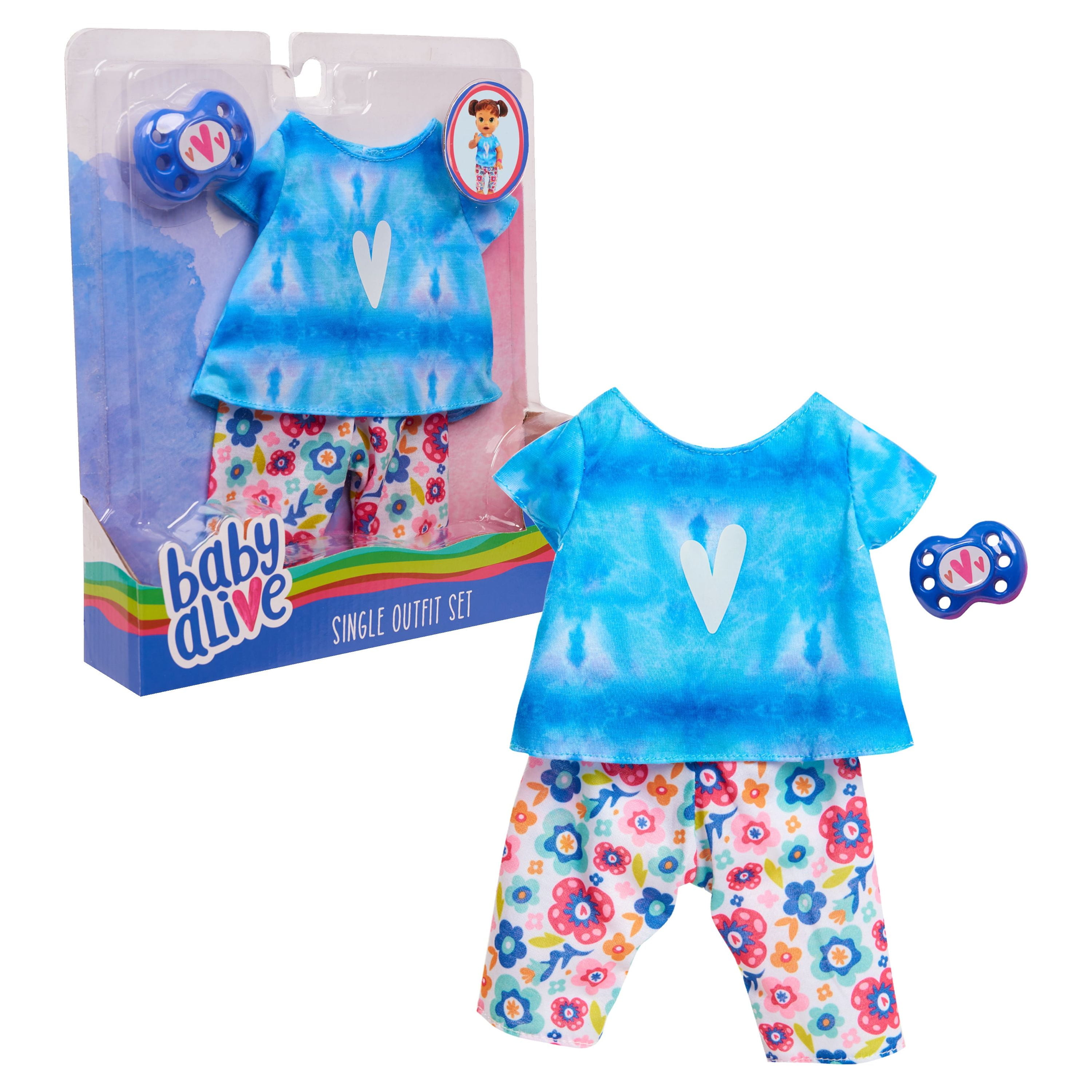 Baby Alive Doll Outfit Set: Tie Dye Tee, Doll Dresses and Shirts