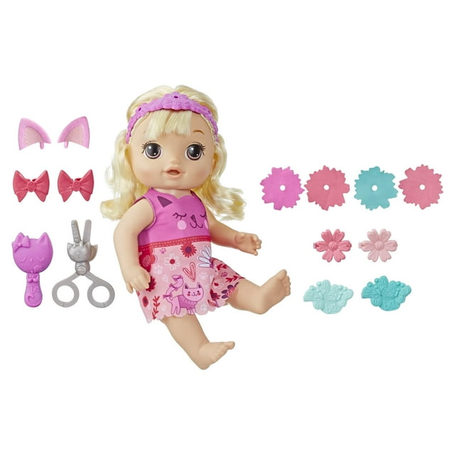 Baby Alive: Snip 'n Style Baby 15-Inch Doll Blonde Hair, Brown Eyes Kids Toy for Boys and Girls