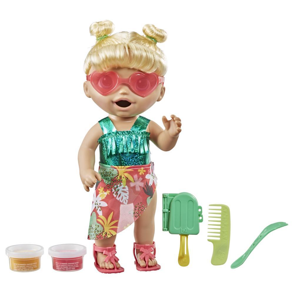 Baby Alive Sunshine Snacks Doll, Eats and "Poops," Waterplay Baby Doll, Ice Pop Mold, Toy for Kids 3 and Up, Blonde Hair - image 1 of 7