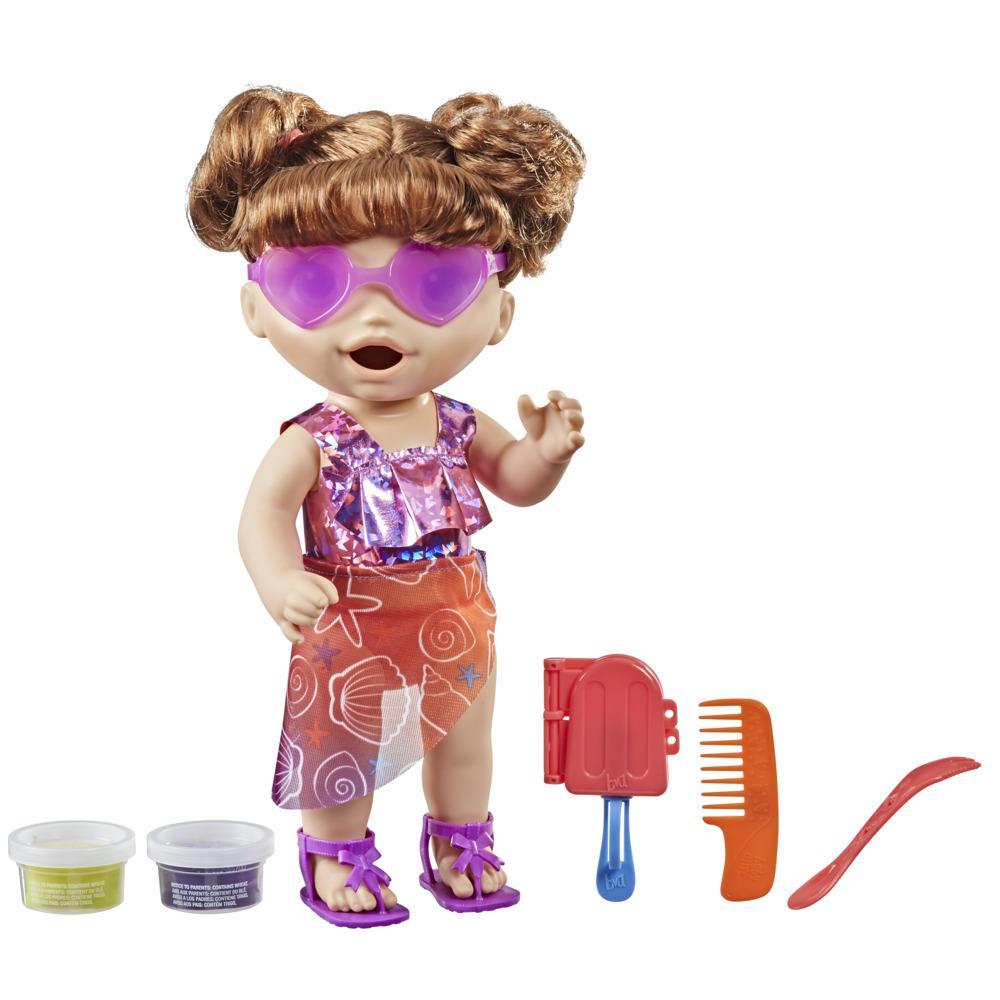 Baby Alive Sunshine Snacks Doll, Eats and "Poops," Waterplay Baby Doll, Ice Pop Mold, Toy for Kids 3 and Up, Brown Hair - image 1 of 7