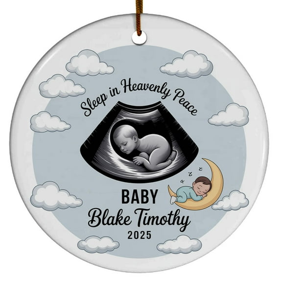 Baby Angel Memorial Ceramic Christmas Ornament 2025, Sleep in Heavenly Peace Ceramic Christmas Ornament