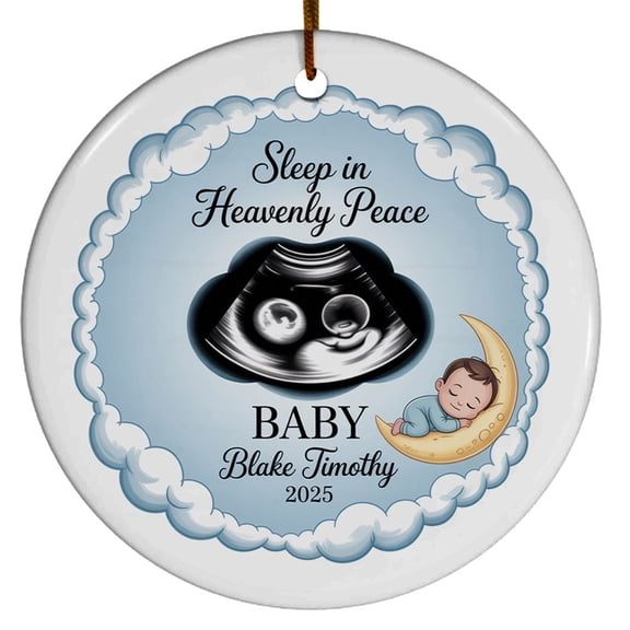Baby Angel Memorial Ceramic Christmas Ornament 2025, Sleep in Heavenly Peace Ceramic Christmas Ornament